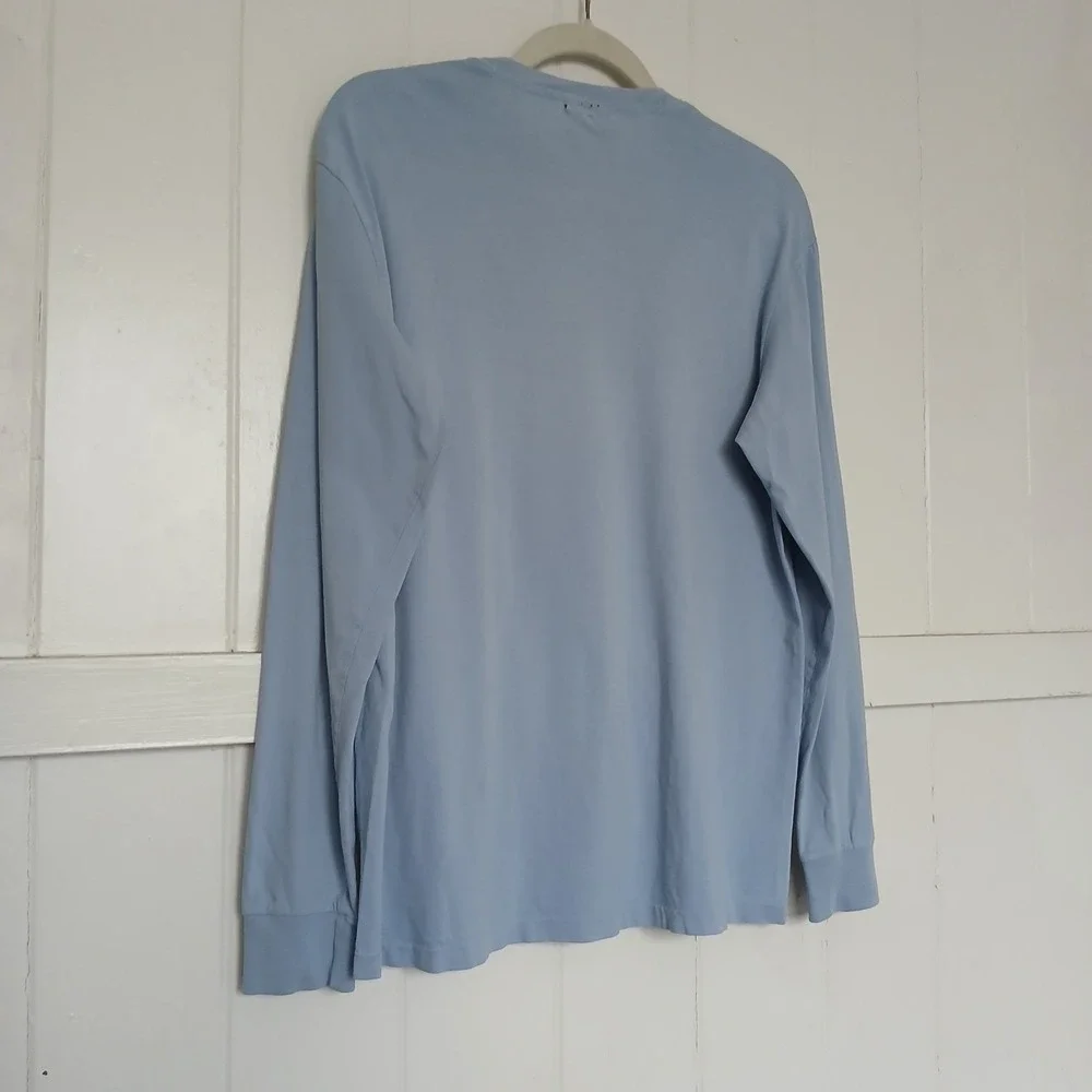 Vintage Polo Ralph‎ Lauren T-Shirt Long Sleeve Pocket Pony Logo Men's Small Blue
